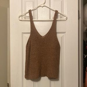 Tan knitted tank, super cute!